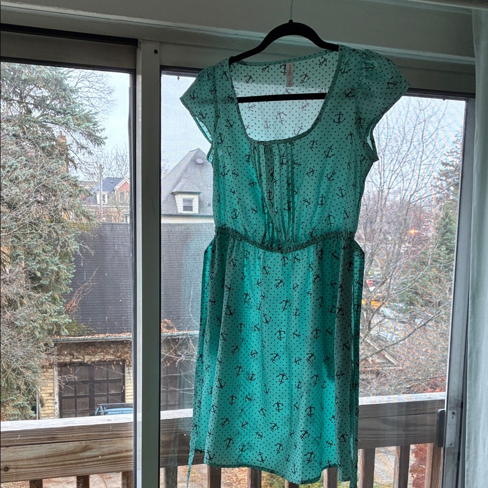 Xhilaration Teal and Black Dress